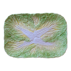 Vintage Majolica Style Cabbage Platter by Tastesetter Sigma