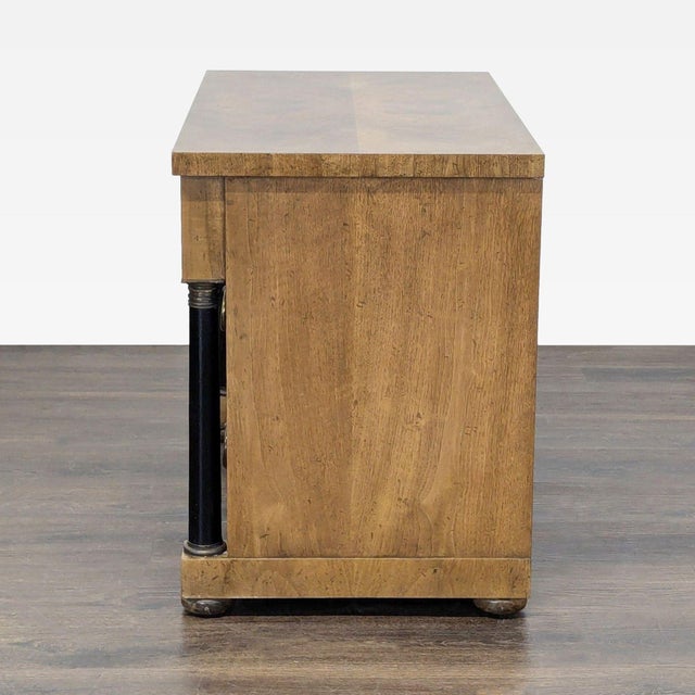 Baker Furniture Company Baker Furniture Classic Burl Wood Veneer 3-Drawer Sidetable/Nightstand For Sale - Image 4 of 10