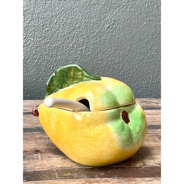 Vintage Italian Pear Sugar Bowl For Sale - Image 11 of 12