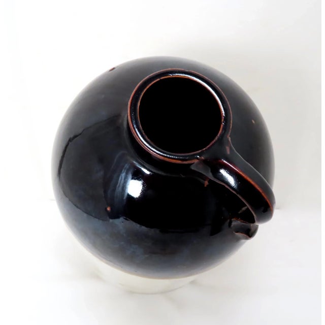 Ceramic Antique American Stoneware Blue Decorated Salad Dressing Advertising Jug For Sale - Image 7 of 13