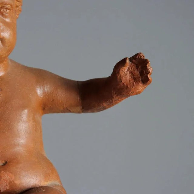 Modern Sculpture of Virgin Mary with Child in Terracotta For Sale - Image 6 of 12