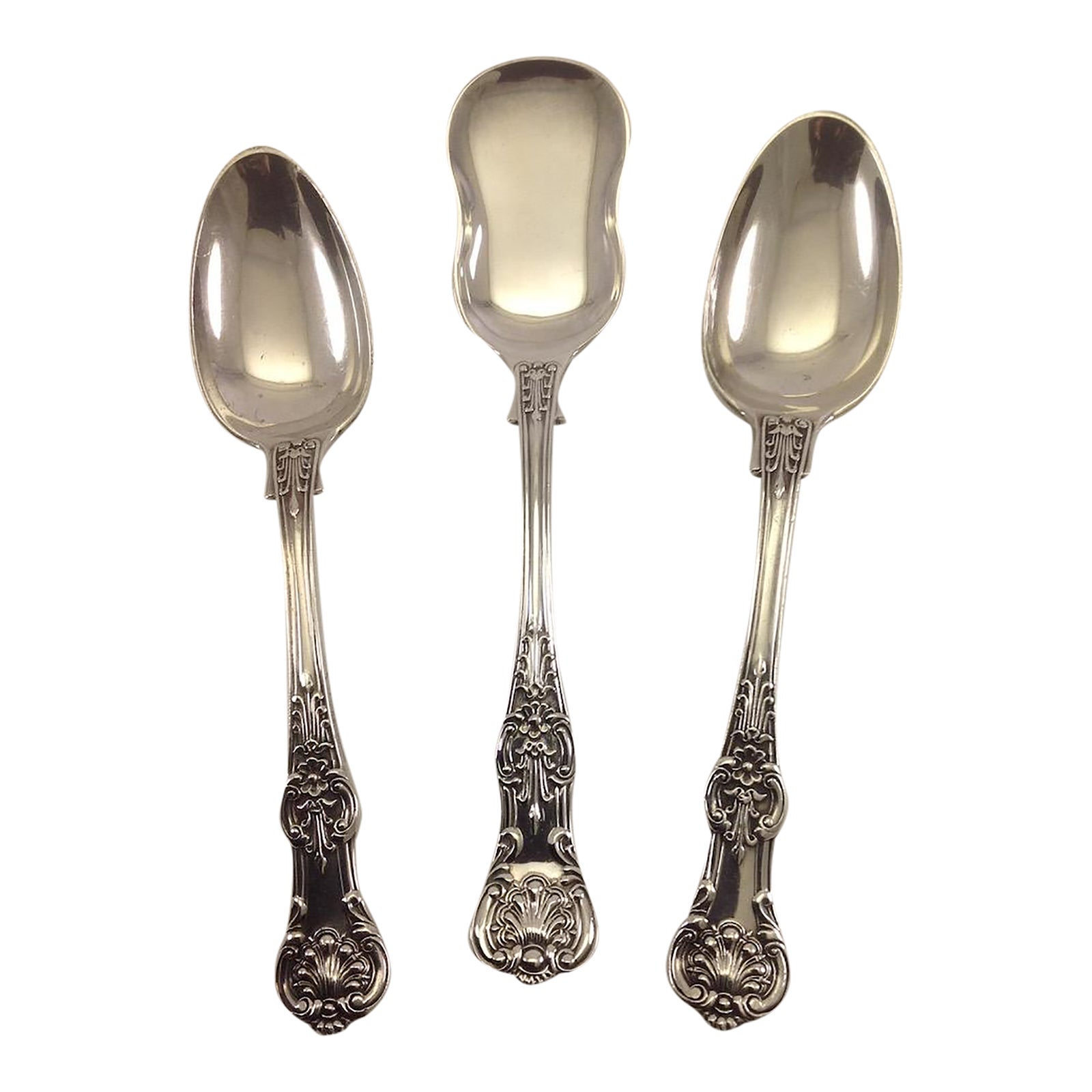 1863 Antique Sterling Silver Queen Coffee Spoons - Set of 3 | Chairish