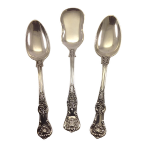 1863 Antique Sterling Silver Queen Coffee Spoons - Set of 3