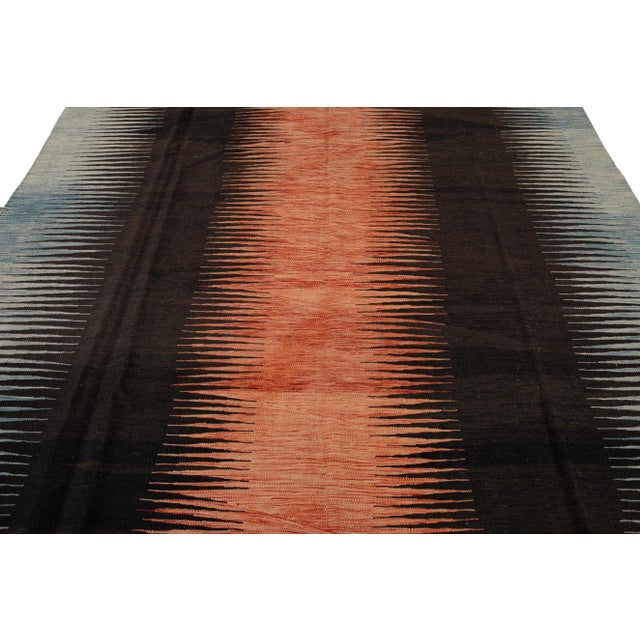 Modern Expressionist Flatweave Handmade Wool Rug For Sale - Image 9 of 13