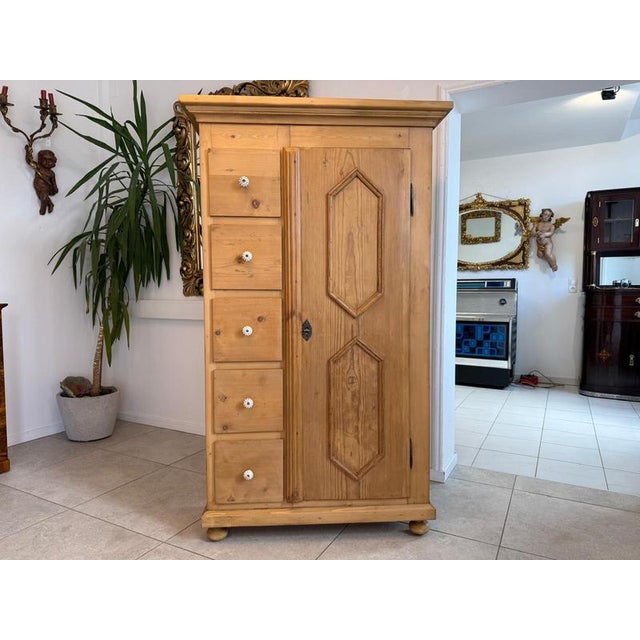 Rustic Farmhouse Bread Cupboard For Sale - Image 5 of 12