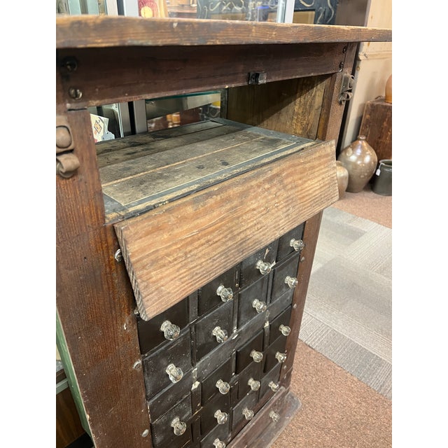 Antique 24 Drawer Apothecary Hardware Store Cabinet One of a Kind For Sale - Image 4 of 12