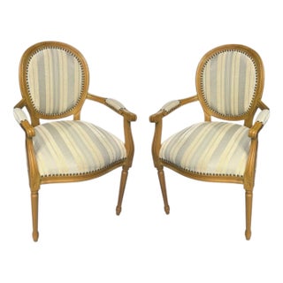 1970s Pair of Old Hickory Tannery Serena Arm Chairs For Sale