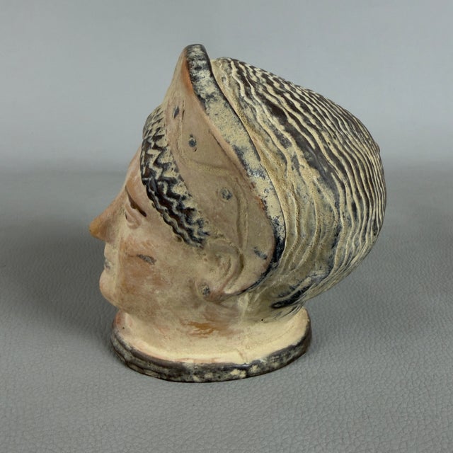 1960s Classical Greek Head Sculpture in Terracotta, 1960s For Sale - Image 5 of 11