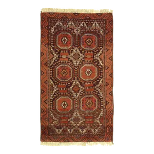 Fine Hand Knotted Vintage Afghan Rug 3'4''x 6'1''