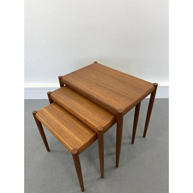 Nesting Tables in Teak, Denmark, 1960s, Set of 3 For Sale - Image 3 of 12