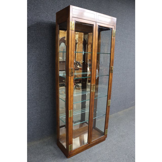 Henredon Henredon Scene One Oak Lighted Curio Cabinet For Sale - Image 4 of 12