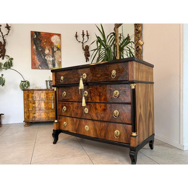 Antique Empire Writing Desk in Walnut For Sale - Image 6 of 18