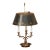 Late 20th Century French Tole Bouillotte Lamp With Green Shade and Dolphin Arms For Sale