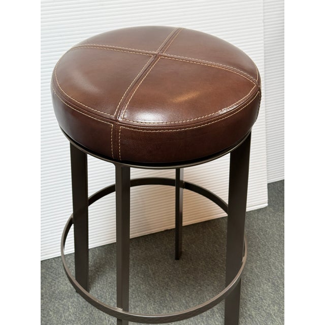 Berman Rosetti Bon Bon Swivel Barstools, Pair For Sale - Image 9 of 12