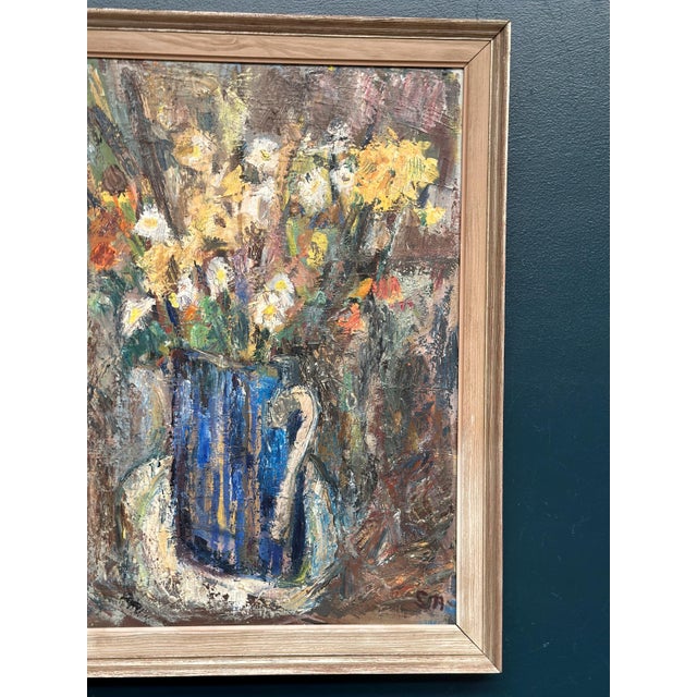 Sven Age, Flowers in Blue Vase, 1950s, Oil on Panel, Framed For Sale - Image 4 of 18