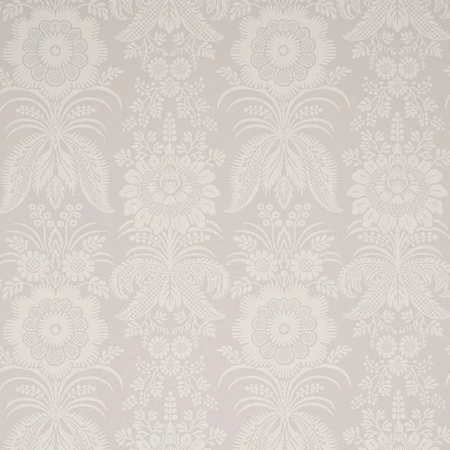 English Schumacher Greta Wallpaper in Grey - 11 Yards For Sale - Image 3 of 3