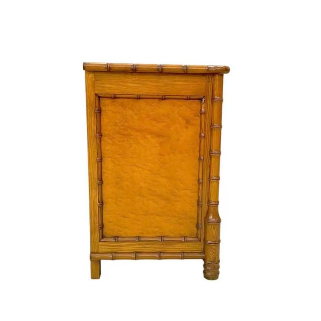 Late 19th Century Birdseye Maple Faux Bamboo Commode For Sale - Image 5 of 8