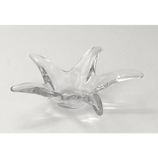 Glass Starfish Crystal Bowl French Signed Cofrac Art Verrier For Sale - Image 7 of 12