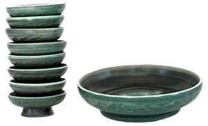 Ceramic Bowl set from Tapis Vert, 1950s, Set of 9