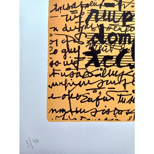 Isidore Isou, Lettrist Composition, 1989, Lithograph For Sale - Image 3 of 4