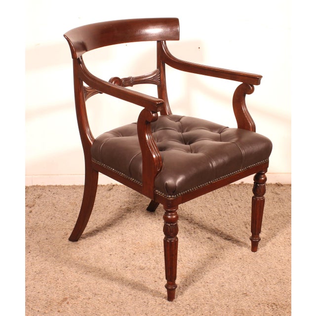 Antique Regency Office Chair in Mahogany, 1810 For Sale - Image 13 of 13