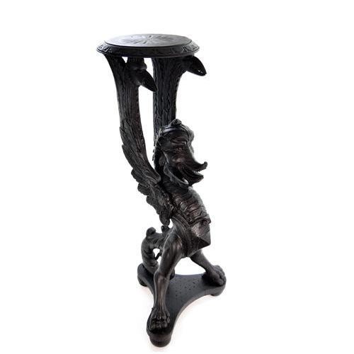 19th Century Gothic Syle Carved Dragon Pedestal Table For Sale - Image 4 of 8