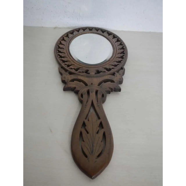 Italian Inlaid Olive Wood Mirror, 1920s For Sale - Image 3 of 8