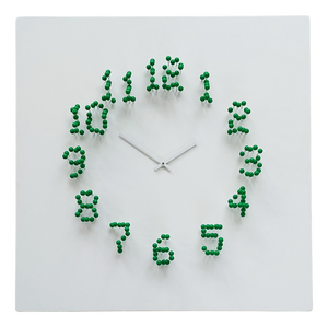 Mocapwhite-Green Illusionistic Wall Clock by Jan Paul