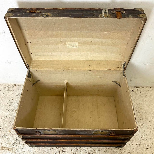 Large Vintage Travel Trunk, 1920s For Sale - Image 6 of 9