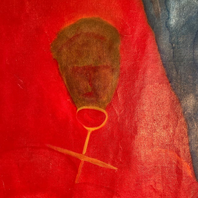 1960’s Mid Century Modern, Afro Style Surrealist Abstract, in the Style of Wiferdo Lam For Sale - Image 4 of 10