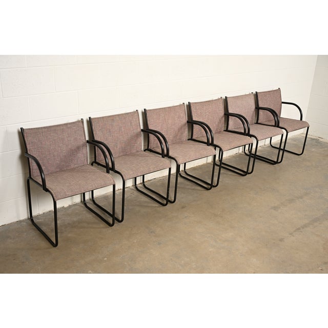 1980s Richard Schultz for Knoll Modern Model 1407 Armchairs, Set of Six For Sale - Image 5 of 14