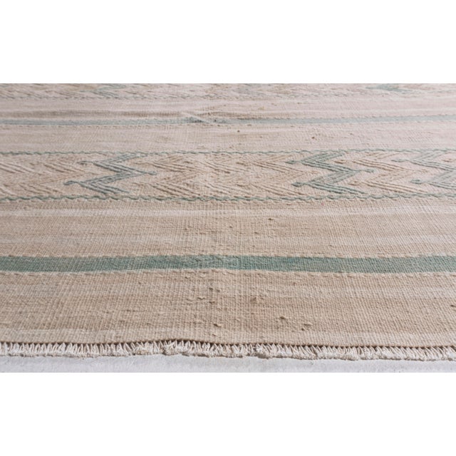 Textile Vintage Circa 1940 Tan Turkish Kilim Flatweave Rug 4'8 X 9'4 For Sale - Image 7 of 12