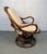 Wood Pair of Reed and Bamboo-Wrapped Swivel Chairs For Sale - Image 7 of 10