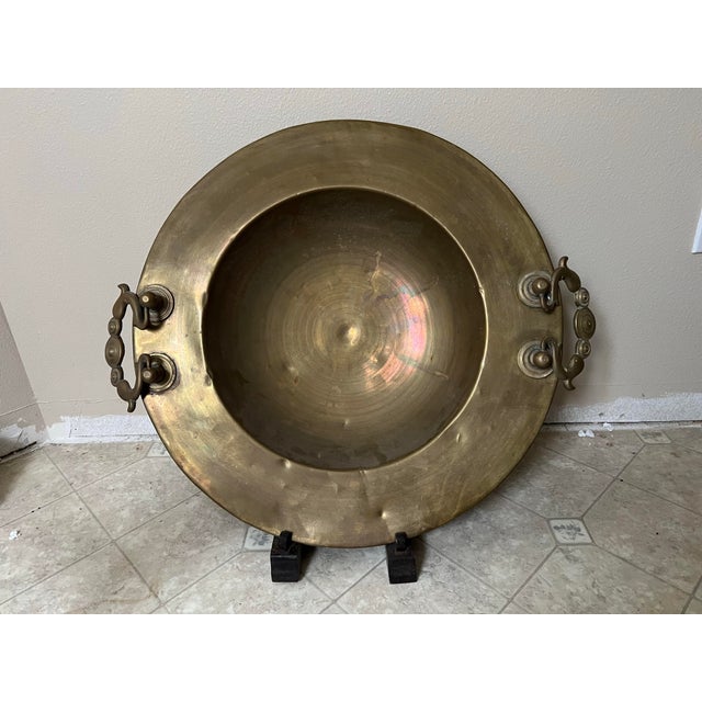 Vintage Large Brass Turkish Bowl With Stand For Sale In West Palm - Image 6 of 8