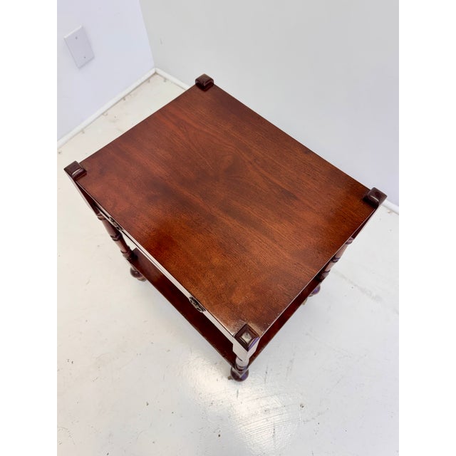 English Mahogany Two-Tier Georgian Style Side Table on Casters, Circa 1930s For Sale - Image 12 of 15
