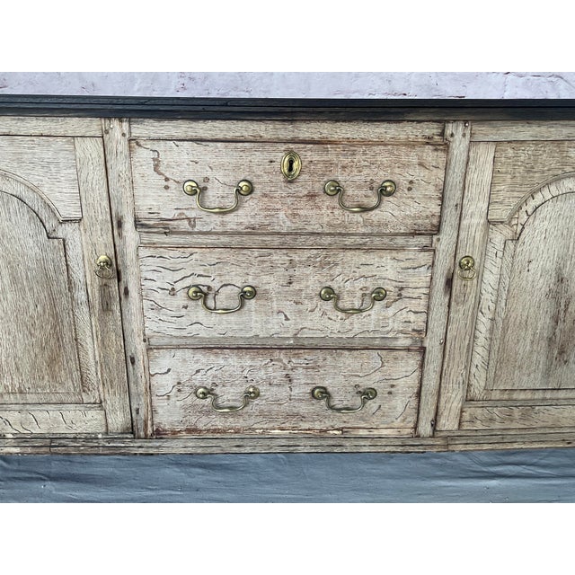 19th Century English Bleached English Oak Cabinet, Buffet, Sideboard For Sale In Tampa - Image 6 of 16
