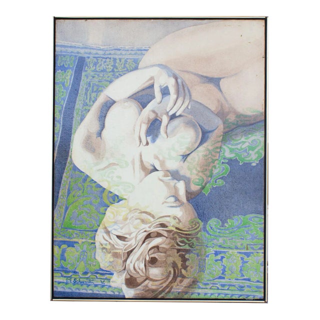 1973 Oil on Canvas Painting Signed by Carl E. Schwartz For Sale