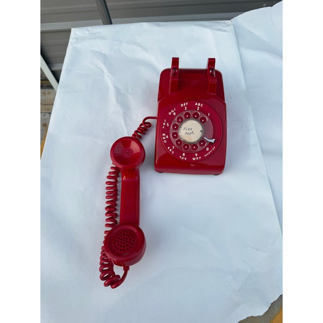 1970s Red Rotary Phone For Sale - Image 4 of 7