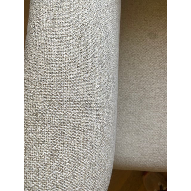 2020s Matteo Leather and Linen Lounge Chair For Sale - Image 5 of 6