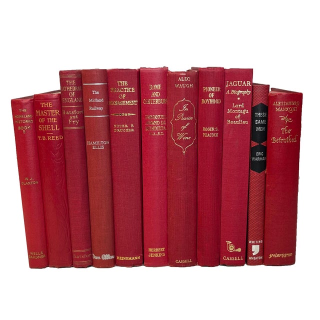 Mid-Century Modern Decorative Books - Vintage Cherry Book Bundle - 1 Foot of Red Books For Sale - Image 3 of 3
