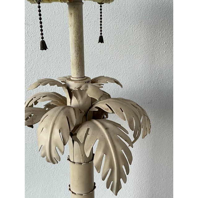 Metal Vintage Punch Cut Metal Palm Lamp For Sale - Image 7 of 12