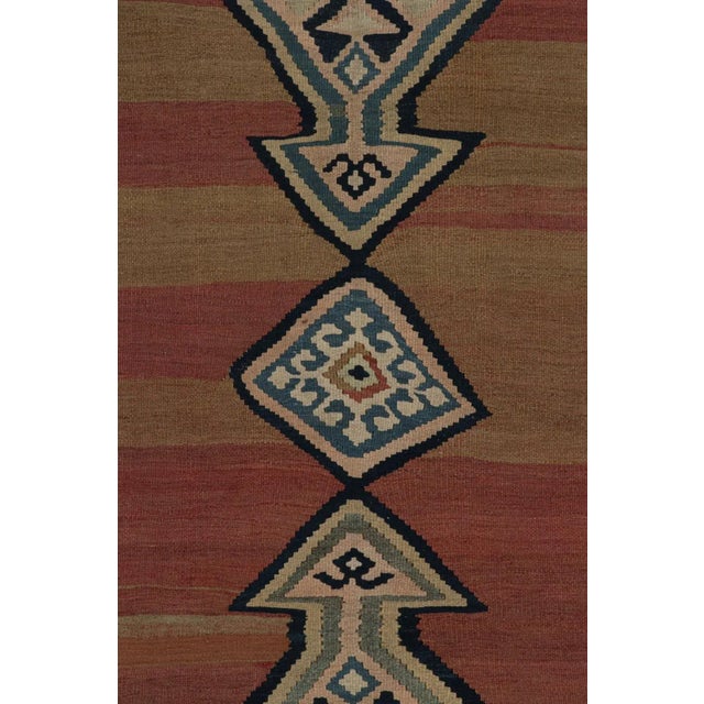 2010s Vintage Persian Kilim Rug in Brown Red & Blue Tribal Patterns by Rug & Kilim For Sale - Image 5 of 7