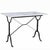 French bistro table, early 20th century, rectangular marble top, cast iron base with cross stretcher Dimensions: Width:...