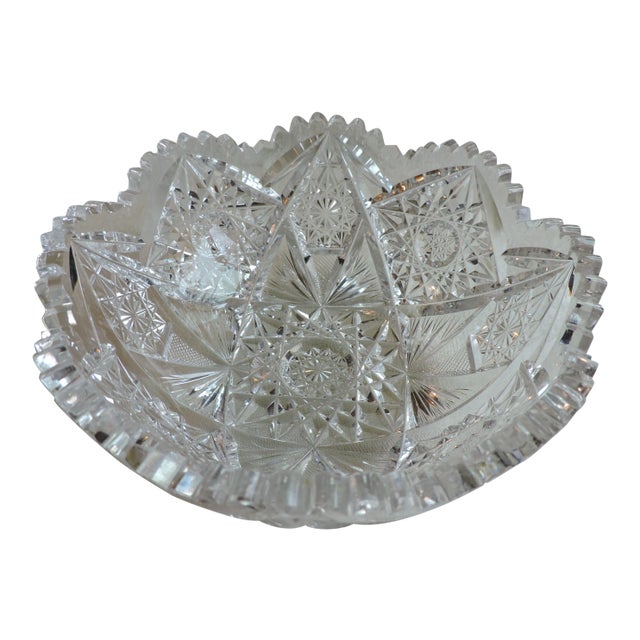 C 1853 J. Hoare & Co. American Brilliant Cut Glass Low Bowl For Sale