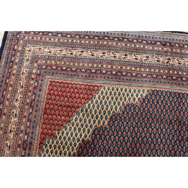 Textile Mir Rug 10'6'' X 15'8'' Blue Wool Vintage Traditional Hand-Knotted Carpet For Sale - Image 7 of 15