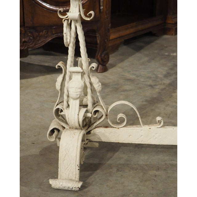 Large Antique French Wrought Iron Château Fireplace Landier Screen, Circa 1890 For Sale In Dallas - Image 6 of 18