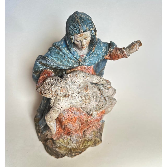 Pieta, Vesperbild, 17th Century German, Carved Wood, Painted For Sale - Image 4 of 13