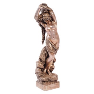 Giuseppe Salvi, Odalisque, Silver-Plated Bronze Sculpture, 1886 For Sale