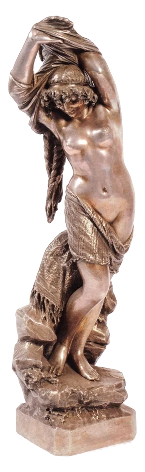 Giuseppe Salvi, Odalisque, Silver-Plated Bronze Sculpture, 1886