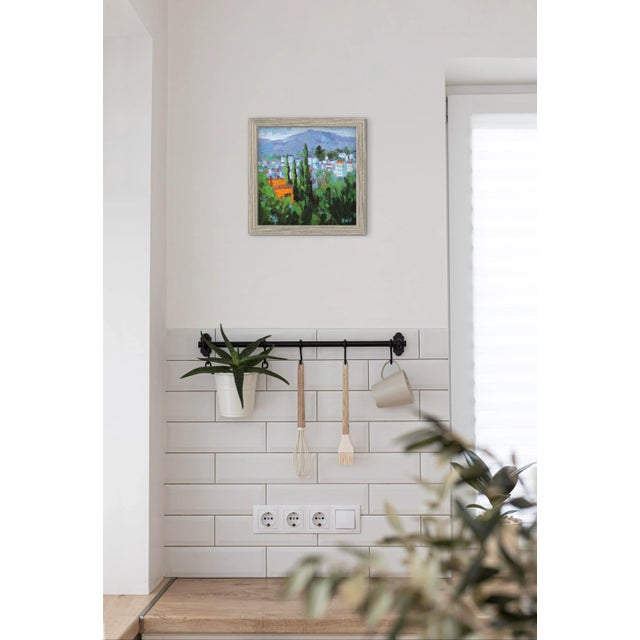 Green Oil Painting Landscape Modern Impressionist Art For Sale - Image 8 of 8